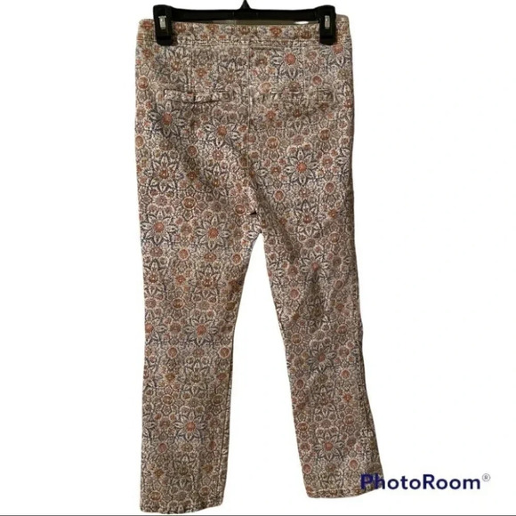 Free People Floral Muted Color Side Zip Jean 6 - Picture 2 of 6
